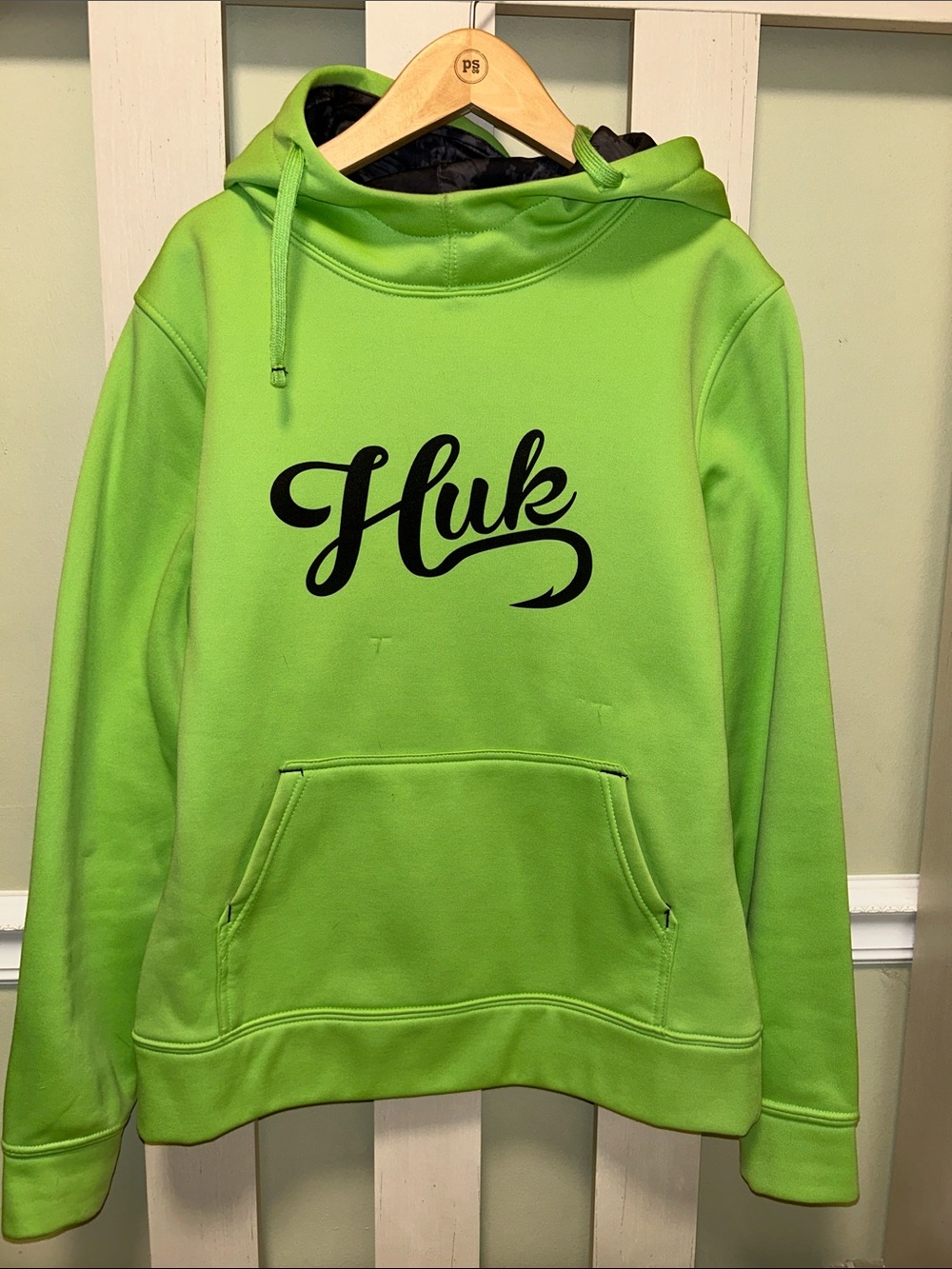 Huk Lime Green Pullover Hoodie with Black Script Logo